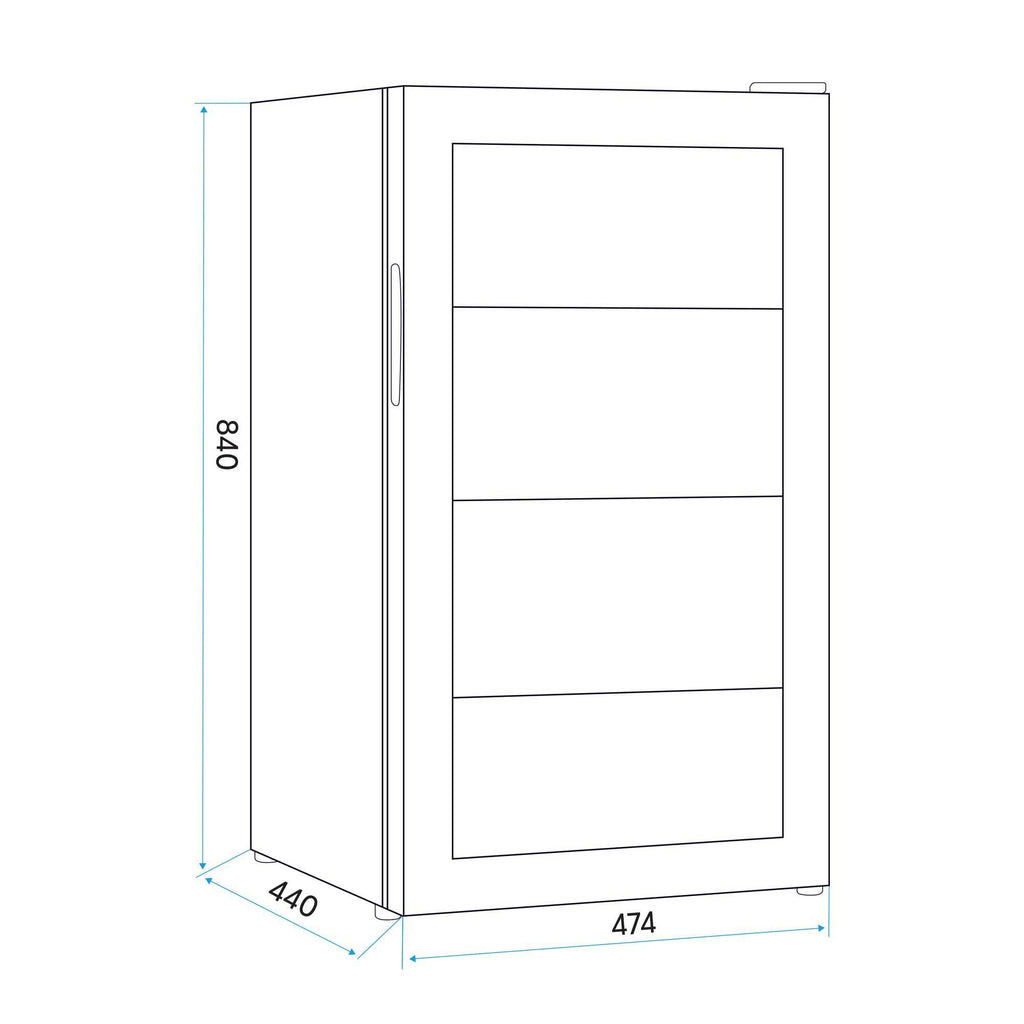 85L Under Counter Drinks/Beer & Wine Cooler Fridge with Light, Black - DH13