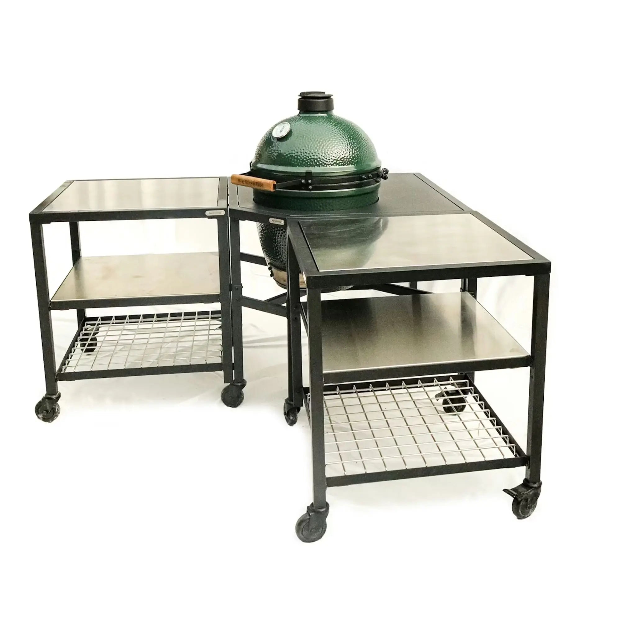 Big Green Egg Corner Modular Nest | 2 Expansion frames with Stainless Steel Surfaces