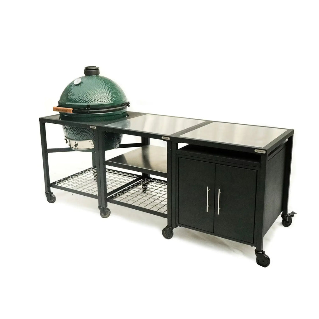 Big Green Egg Modular Nest | 1 Expansion frame and 1 Cabinet with Stainless Steel Surfaces