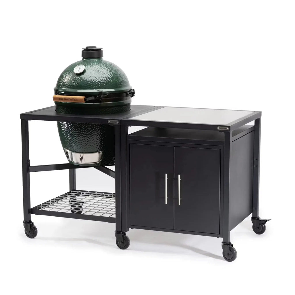 Big Green Egg Modular Nest + Expansion Cabinet + Stainless Steel Shelf