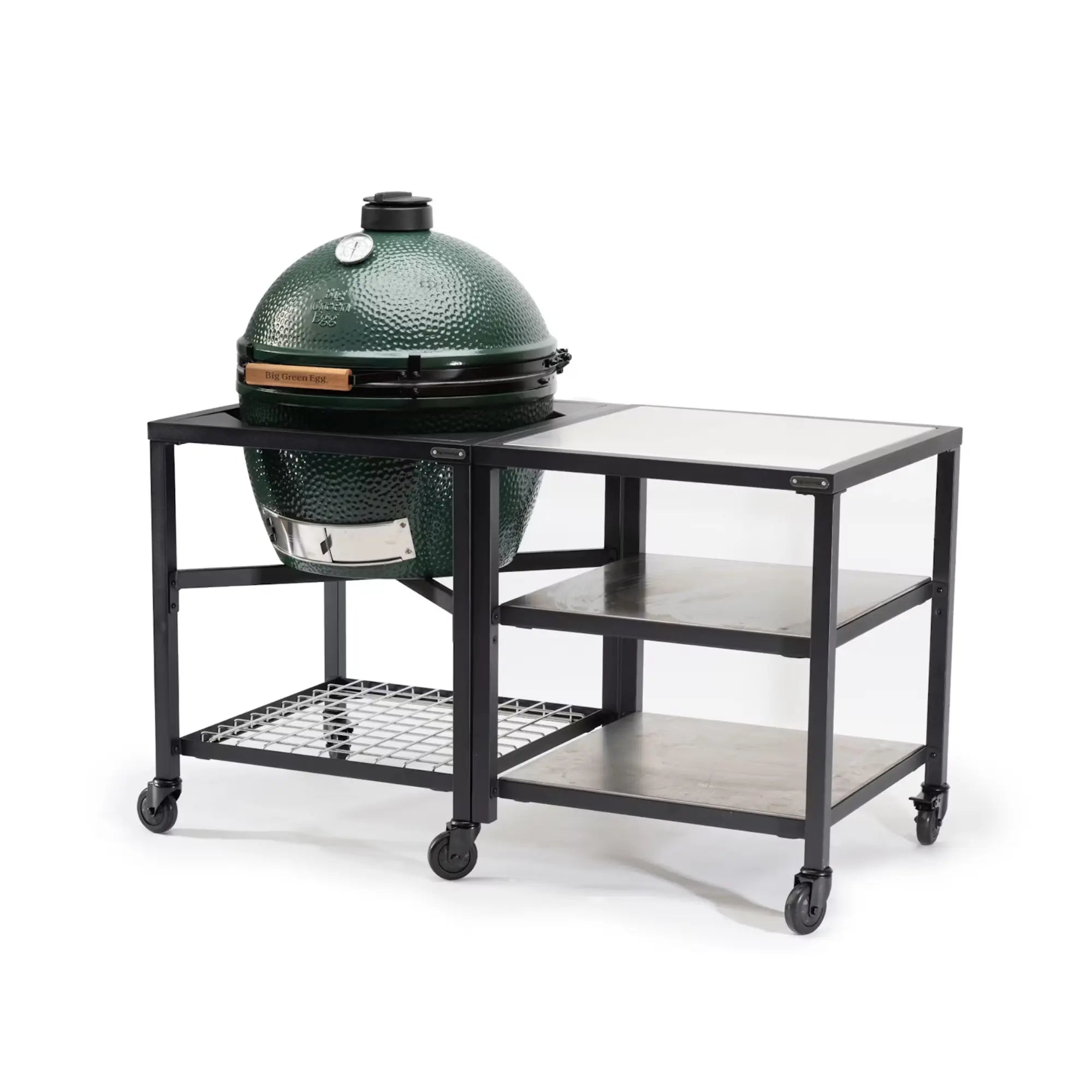 Big Green Egg Modular Nest + Expansion Frame + Stainless Steel Shelves