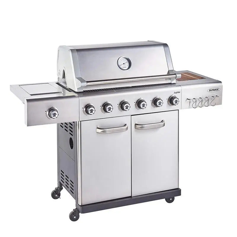 Outback Jupiter 6 Burner Hybrid BBQ | Free Cover | Pizza Stone & Griddle Set