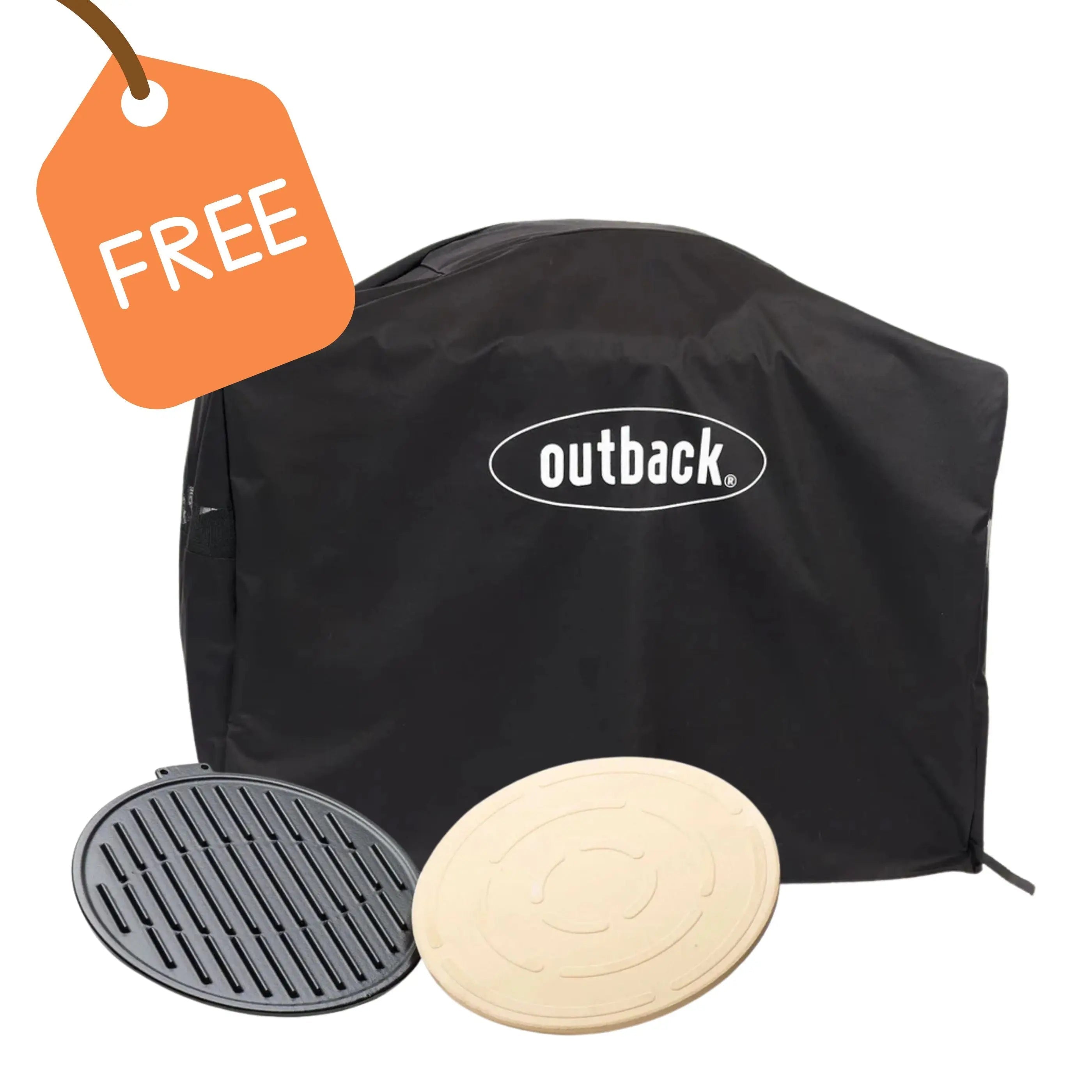 Outback Jupiter 4 Burner Hybrid BBQ | Free Cover | Pizza Stone & Griddle Set