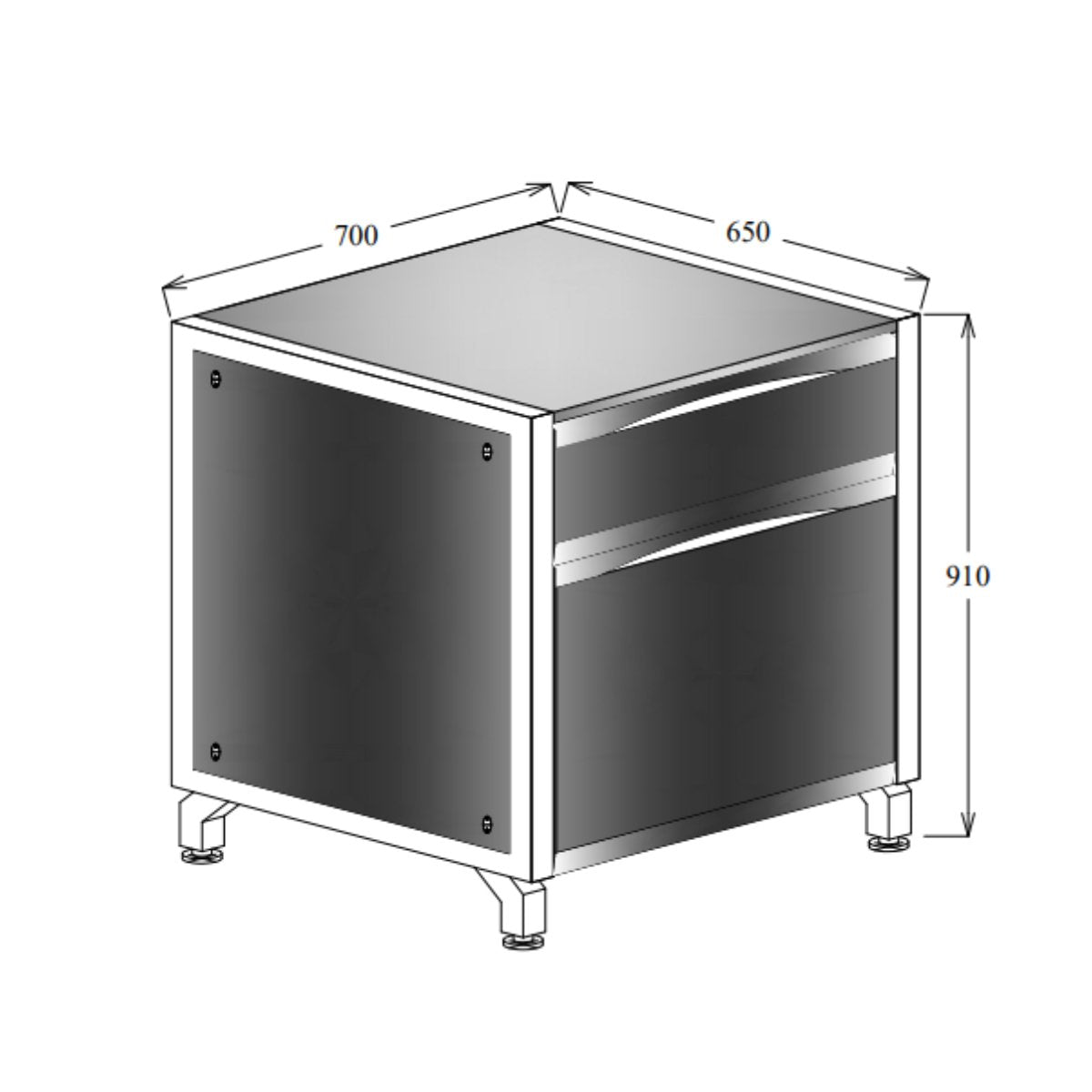 Oliveti Two Drawer Unit 700 or 1010